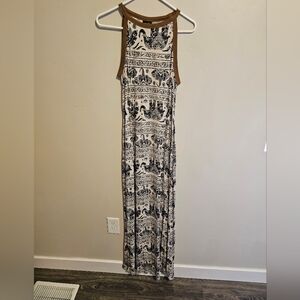 Brown and tan maxi dress